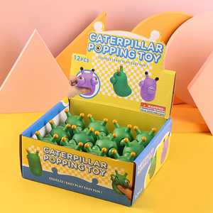 Stress Fidget Toys Green Vegetable Bug Eye 5D Eye caterpillar Popping Worm Squeeze Toys Funny Grass Worm Pinch Toy - Product Image 4