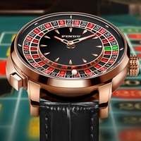 Montre de luxe Pindu à mouvement japonais, bracelet en cuir, cadran rotatif, pour homme, Jacob Co, mécanique NH35, style roulette de casino