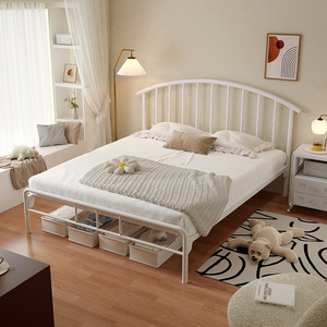 Cama de Hierro de 1.35M, Cama Doble de 1.5M con Estructura Reforzada, Cama Individual Sencilla de 1.2M, Cama Princesa de 1.8M con Almacenamiento, Cama Metálica para Adultos - Product Image 1