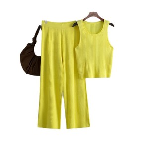 Camisole Fashion Suit Summer New Inner <strong>Wear</strong> Women's Sleeveless Top Knitted Two-Piece - Product Image 5