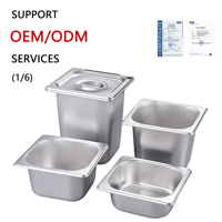 ORIX Mehrteiliges Edelstahl GN Gastronorm Behälter-Set Umweltfreundlicher Speisenwärmer Chafing Dish Modernes Restaurant Hotel