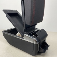 Boîte de Rangement Centrale d'Accoudoir de Voiture Universelle en Cuir avec Chargeur USB