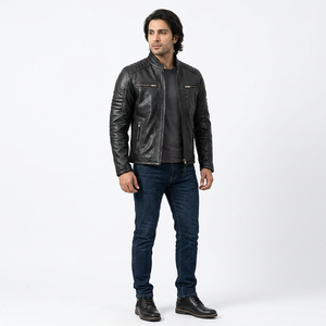 <b>Men's</b> Finer Threads Brand Vintage Red <b>White</b> Leather Sleeve <b>Jacket</b> Custom Logo Embroidery Breathable Autumn Hooded - Product Image 1