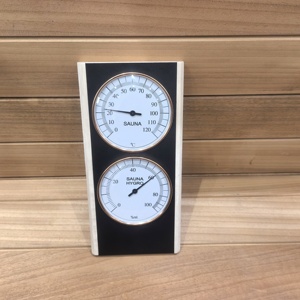 Accessori per <span class=keywords><strong>Sauna</strong></span> in Legno Massello di Cedro Rosso e Alluminio: Secchio, Mestolo, Termometro, Igrometro, Finestre a Traversa, Design Tradizionale - Product Image 4