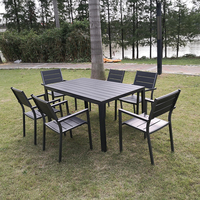 Table à manger à cadre en aluminium de meilleur prix de qualité avec 6 chaises table et chaises d'extérieur imperméables ensemble de salle à manger de jardin