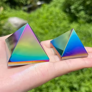 Pierres de guérison naturelles polies faites à la main de haute qualité en gros, matériaux multiples, obsidienne noire Aura, pierre de prunier, CrystalHola - Product Image 2