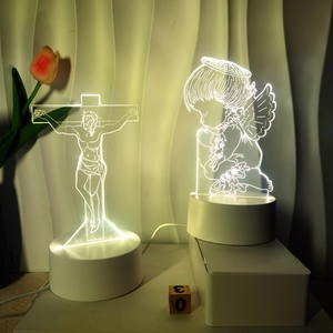 Factory Wholesale Christian Jesus Virgin Mary Statue Night <b>Light</b> Decor Favor Gifts Toys Led Night Lamp 3D Acrylic <b>Light</b> Lamp - Product Image 1