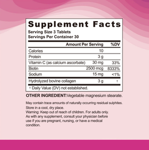 Compresse di Super Collagene con Vitamina C e <span class=keywords><strong>Biotina</strong></span> per Pelle, <span class=keywords><strong>Capelli</strong></span>, Unghie e Supporto Articolare - Integratore per la Salute - Product Image 2