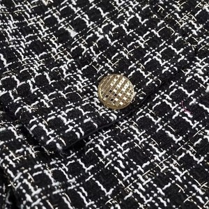 Nuova Giacca da <span class=keywords><strong>Donna</strong></span> Personalizzata con Colletto Rotondo, Cerniera, Pizzo, <span class=keywords><strong>Tweed</strong></span> a Coste, Tessuto Solido, Corta, Impermeabile - Product Image 5