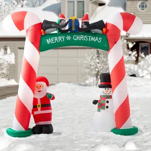 圣诞户外装饰用品充气圣诞糖果棒拱玩具礼品装饰带发光二极管灯