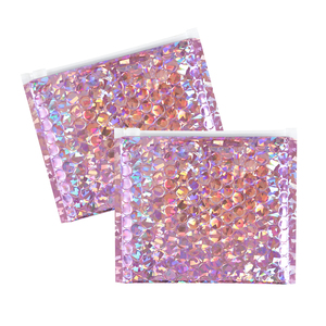 Chất lượng cao tái sử dụng Zip khóa Túi bong bóng phong bì bán buôn Laser nhôm lá kim loại dây kéo túi bong bóng cho ngành công nghiệp mỹ phẩm - Product Image 4