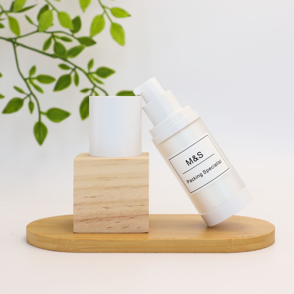 s Arylic 30ml 50ml Double Wall Bottle 1oz Plastic White Airless Serum Bottle With Treatment Pump · image 5