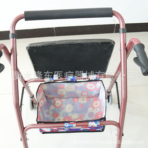 Xuhaode Walker With <b>Seat</b> Folding Steel Frame Dual Wheels Brakes <b>Storage</b> For Elderly - Product Image 2