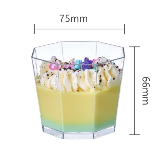 180ml-transparent octagonal cup