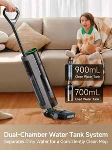 Aspirateur sans fil DREAME avec phares LED, aspiration puissante 450W, vidage à une touche, pour poils d'animaux, tapis et surfaces humides - Product Image 4