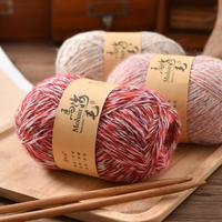 Fil fantaisie long et moelleux en soie et mohair, couleur étoilée, doux au toucher, pour tricot à la main DIY et personnalisation de pulls