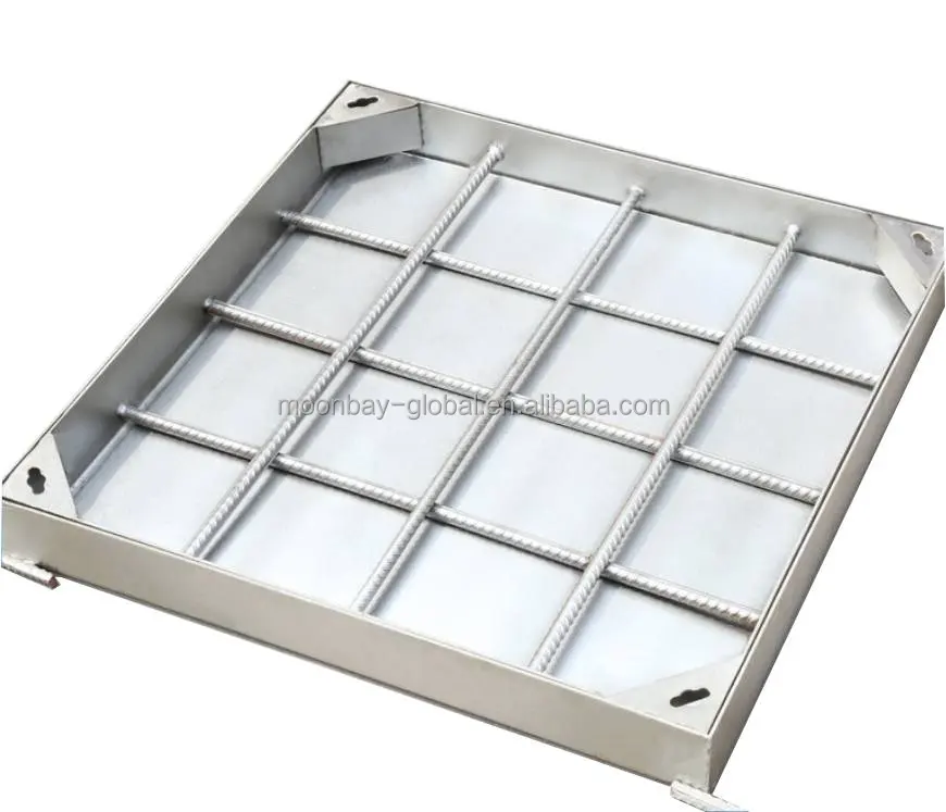 Heavy Duty stainless steel invisible sewer manhole cover with grating