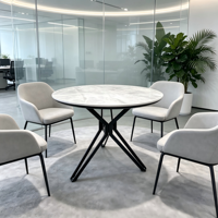 Hochwertiger Esstisch aus Sinterstein mit gehärtetem Glas, anpassbares modernes minimalistisches Design für 4 Personen, Wohnzimmer, Restaurant