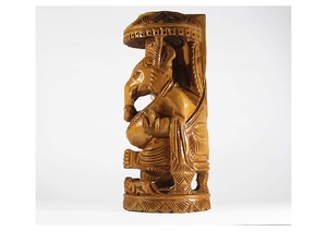 Sculpture artisanale en bois de Ganesha, décoration traditionnelle sculptée pour la maison, ornement de table d'intérieur, pièce d'art pour le salon - Product Image 5