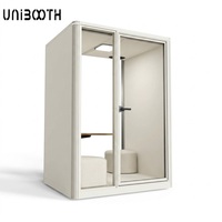 Cabine insonorisée UNIBOOTH en aluminium sur mesure, 30 dB, ignifuge ISO 23351, montage rapide, silencieuse, pour salles d'exposition et aéroports, commande en gros