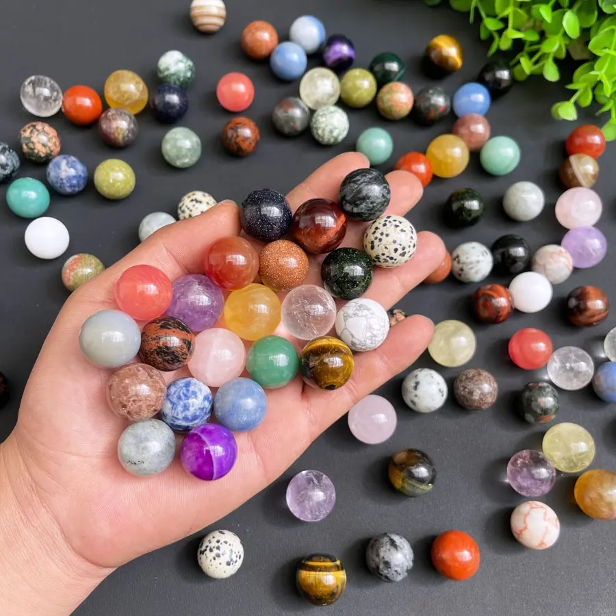 Esfera de bola de piedras curativas de cristal pequeño al por mayor esferas de cristal de cuarzo rosa de amatista lapislázuli Esferas de cristal de ojo de tigre para la curación