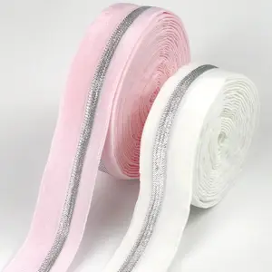 20 Mm Garment Accessories Nylon Glitter Fold Over Elastic Webbing Band Sewing Shiny Fold Bias Binding Tape Elastic