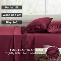 Parure de draps de luxe 4 pièces en microfibre brossée super douce 90 g/m², 1800 fils, style égyptien, très populaire (Grand lit, Beige)