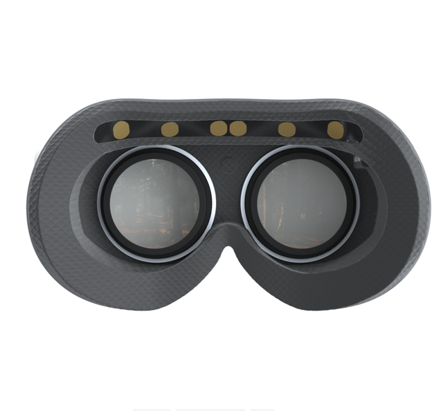 EEG sensor electrodes on facepad Mental health VR glasses