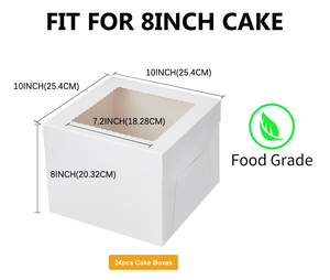 Boîte à gâteau carrée blanche très vendue avec fenêtre en PVC - Product Image 2
