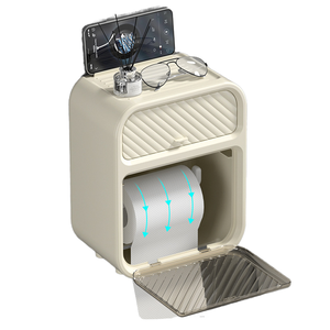 Porta carta <span class=keywords><strong>da</strong></span> bagno in plastica rettangolare a <span class=keywords><strong>parete</strong></span> a doppio strato - Product Image 6