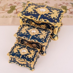 High Quality <b>Vintage</b> Luxury European Style Enamel Jewelry <b>Box</b> Zinc Alloy Rectangle Metal Shell with Luxury Packaging - Product Image 2