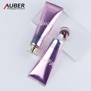 PE Empty Laminated Lotion Squeeze Tube Matte Purple Squeeze Lip Gloss Tubes Cosmetic Soft Plastic Tube