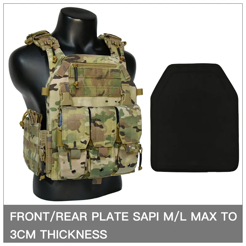 GAF 1000D Nylon Durable Multicam Chaleco Tactico Plate Carrier Gilet de sécurité Molle avec pochettes