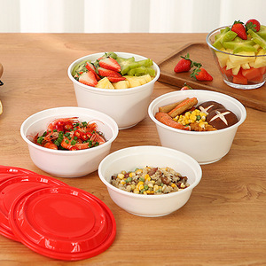 Bols en plastique ronds jetables avec couvercles, contenants alimentaires épaissis pour soupes et repas bento, usage commercial - Product Image 2