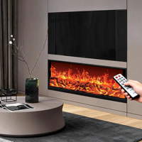 Cheminée électrique moderne avec télécommande, insert de cheminée électrique, poêle décoratif chauffant pour salon, villa