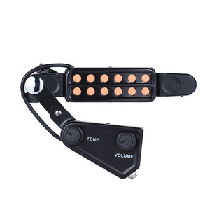Pastilla para guitarra acústica de 12 orificios con controles de tono y volumen para conversión eléctrica - Product Image 1