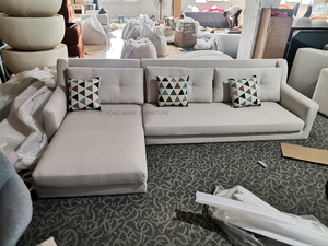 <span class=keywords><strong>Divano</strong></span> <span class=keywords><strong>letto</strong></span> moderno e minimalista in tessuto marrone 3 posti soggiorno mobili <span class=keywords><strong>divano</strong></span> componibile a forma di L con Chaise Lounge - Product Image 2