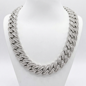 Cadena Cubana de Moissanita Personalizada de Lujo para Hombre, para Regalo, Joyería y Uso Diario, Cadena de Moissanita con Incrustaciones de Diamantes - Product Image 1