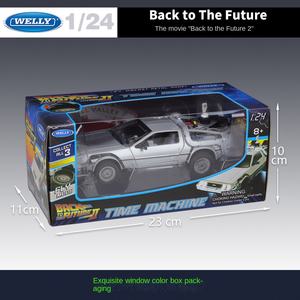 WELLY 1:24 voitures miniatures <span class=keywords><strong>Dmc</strong></span>-12 <span class=keywords><strong>Delorean</strong></span> Retour vers le futur Time Machine version avion classique moulé sous pression modèle de voiture jouet - Product Image 4