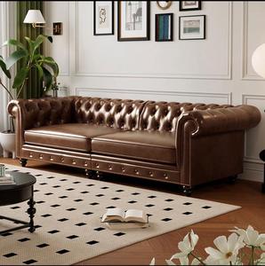 Ghế <span class=keywords><strong>sofa</strong></span> lớn Chesterfield sang trọng bằng da thật. Bộ ghế <span class=keywords><strong>sofa</strong></span> phòng khách với tùy chọn ghế đơn, ghế đôi, ghế ba - Product Image 4