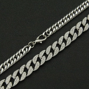 สร้อยคอผู้ชายแบบ Cuban Chain Splicing, เครื่องประดับสแตนเลสสำหรับผู้ชายและผู้หญิง สร้อยคอ Tanjing - Product Image 3