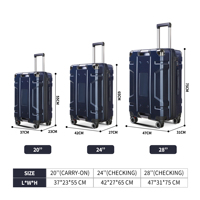Valise de voyage rigide de luxe en ABS et polycarbonate, couleur or rose, à 4 roues, avec poignée, durable, pour la vente en gros