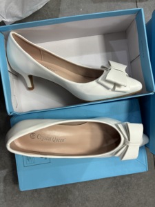 Hot Sell Elegant Simple Bow Women's <strong>Low</strong> <strong>Heels</strong> 5 CM White Formal Bridal Wedding <strong>Shoes</strong> for <strong>Lady</strong> - Product Image 6