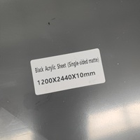 Plaque acrylique noire mate 5 mm 10 mm, un côté givré, un côté brillant, plaque PMMA pour découpe laser