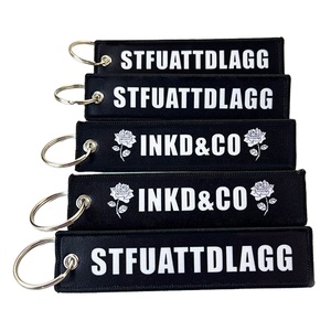 2026 Popular <b>Custom</b> Double Side Logo Embroidered High Quality Woven Keychains Embroidery <b>Keychain</b> for Gifts - Product Image 4