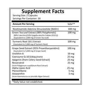 Oem nad + קומפלקס המכיל רזברטרול, קואנזים <span class=keywords><strong>q10</strong></span> וחומצה אלפא-ליפואית, אשר מסייע באנטי אייג 'ינג. - Product Image 4