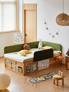 <span class=keywords><strong>Lit</strong></span> moderne pour enfants avec <span class=keywords><strong>rangement</strong></span> ottoman en bois massif, durable pour appartement, hôtel ou école - Product Image 4