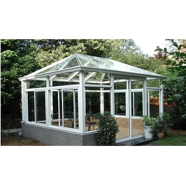 Theron — chambres de soleil en aluminium, panneaux en verre, pour maisons préfabriquées, toit en verre