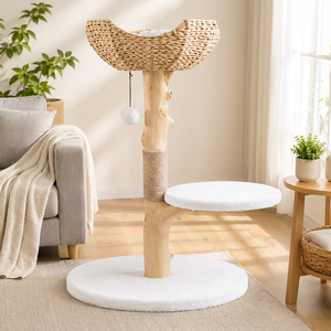 Tour d'escalade minimaliste en corde de sisal avec base stable en contreplaqué, fabriquée directement par le fabricant - Product Image 1