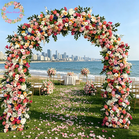 Arche florale en U, fleurs artificielles, toile de fond de mariage, décoration de mariage, orchidée, décor de scène de mariage